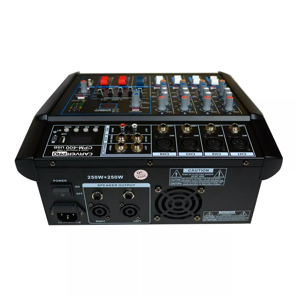 Consola de mezcla Carverpro 4 canales con USB y efectos digitales
