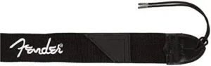 Correa Fender Black & White de poliéster 2 pulgadas, ajustable con logo bordado y bolsillos para púas