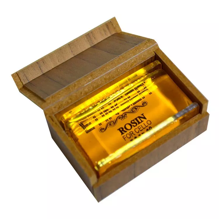 Resina ROCE-28 para cello de Etinger en ámbar oscuro con caja protectora