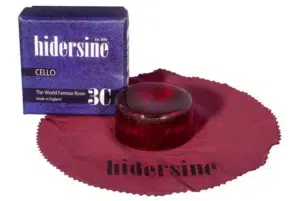Resina Hidersine 3C para cello color oscuro, con paño protector y caja fácil de abrir