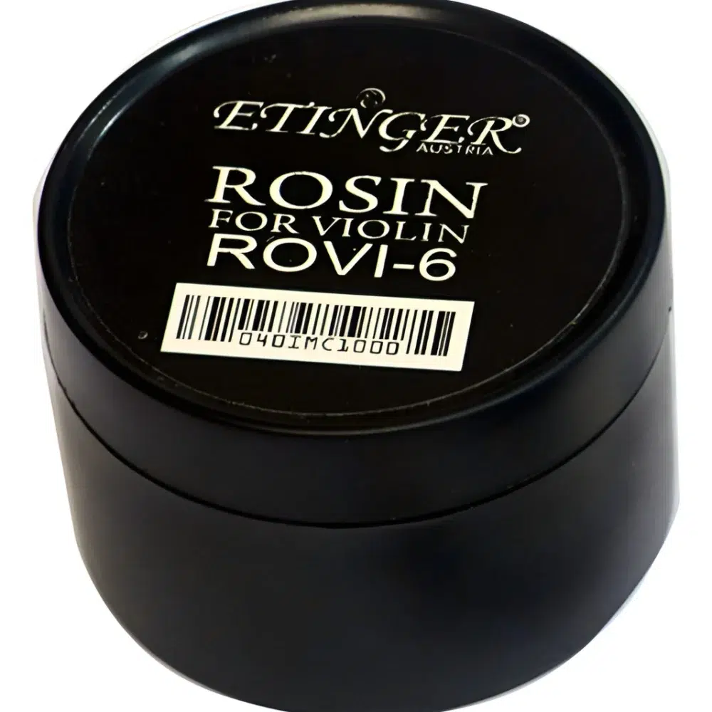 Resina ROVI-6 negra para violín Etinger, incluye caja protectora y paño de microfibra