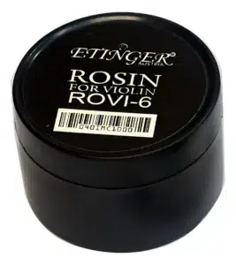 Resina ROVI-6 negra para violín Etinger, incluye caja protectora y paño de microfibra