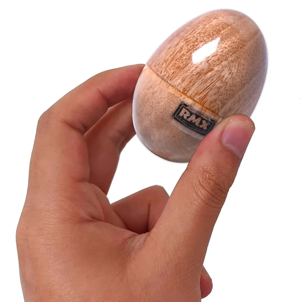 Shaker de madera tipo huevo RMX 11B-4, 6.5 cm, acabado liso