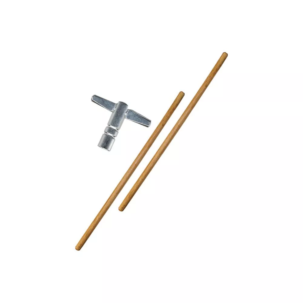 Timbaleta RMX dorada 15” y 14” modelo XRD-1514GD con atril, cencerro, baquetas y llave