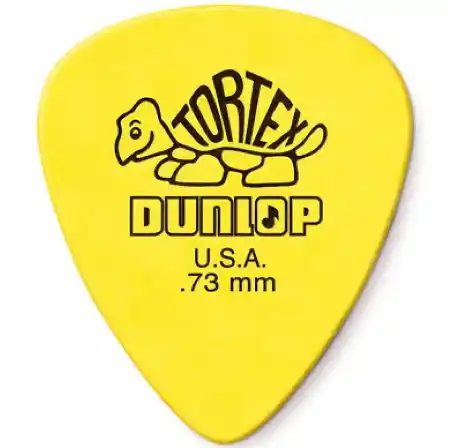 Pack 12 uñetas Dunlop Tortex 0.73mm color amarillo