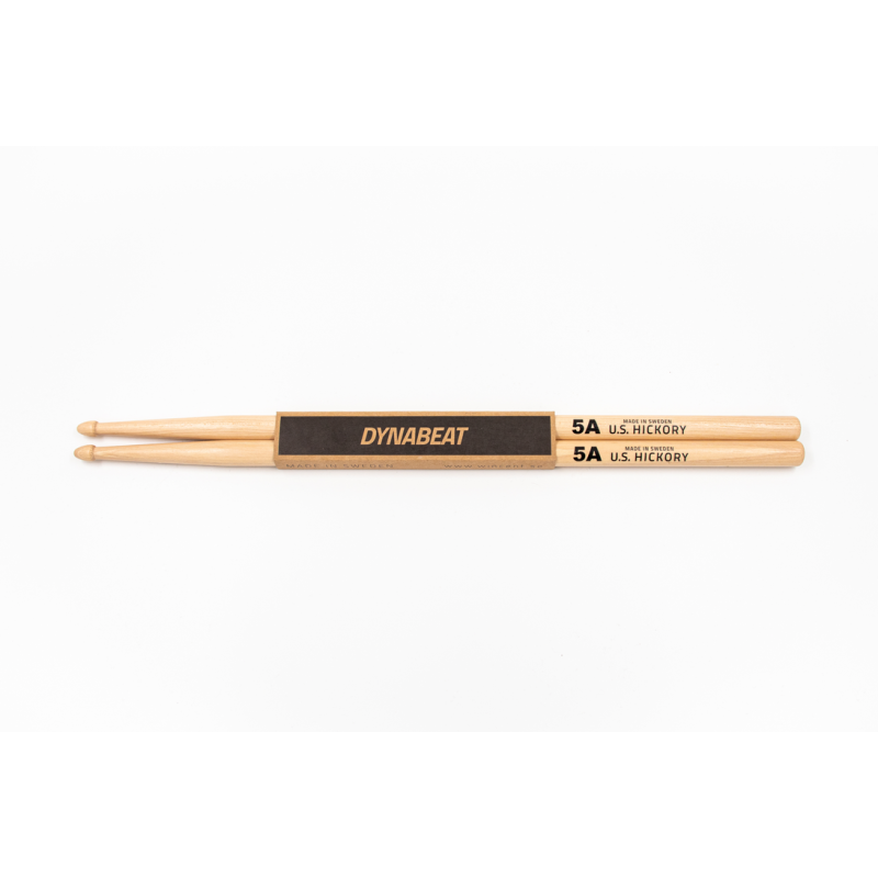 Baqueta Dynabeat 5A hecha en Suecia con hickory seleccionado
