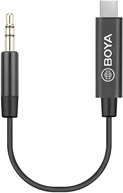 Cable adaptador BOYA BY-K2 USB-C a TRS 3.5mm para Android y DJI