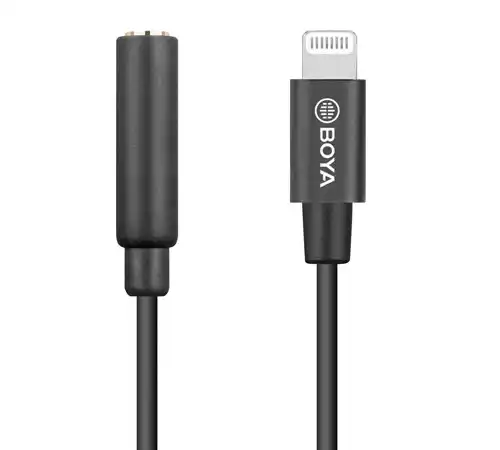 Cable adaptador BOYA BY-K3 Lightning a TRRS 3.5mm para iPhone