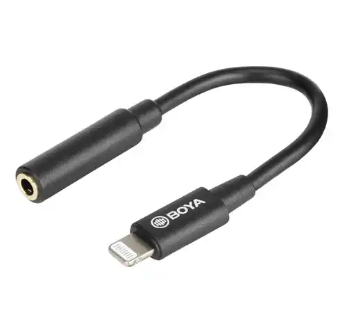 Cable adaptador BOYA BY-K3 Lightning a TRRS 3.5mm para iPhone