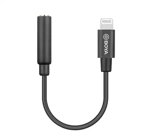 Cable adaptador BOYA BY-K3 Lightning a TRRS 3.5mm para iPhone