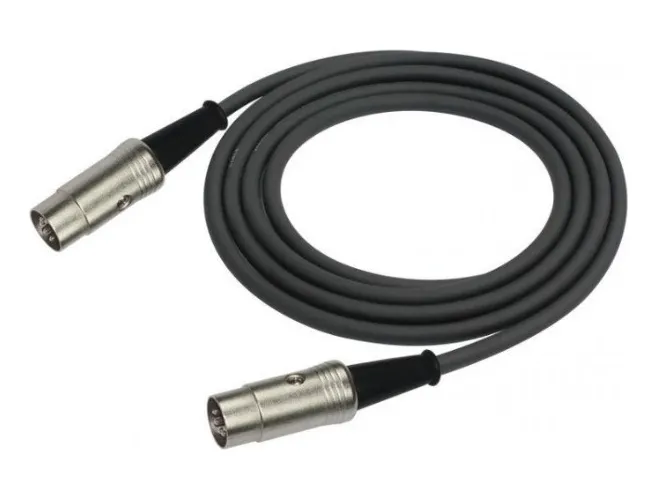 Cable Kirlin MD-561-3M/BK MIDI 3 metros con conectores metálicos niquelados
