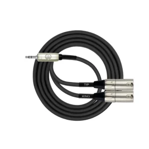 Cable Kirlin Y-370PRL-1.5M mini plug 3.5mm estéreo a 2XLR macho 1.5 metros