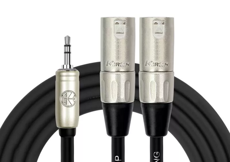 Cable Kirlin Y-370PRL/BK Mini Plug 3.5 mm a 2 XLR Macho 3M negro