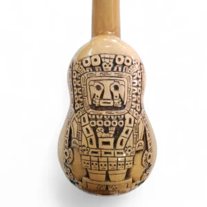 Charango Wayra Inca tallado a mano en madera de naranjillo con diseño ancestral