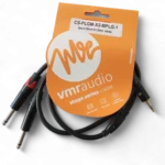 Cable profesional VMR Audio de 3.5mm estéreo a 2x 6.3mm mono de 1 metro