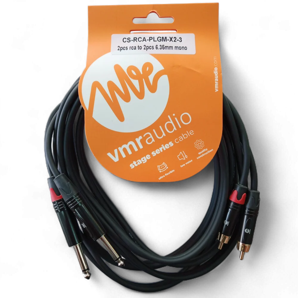 Cable VMR Audio 2× RCA a 2× plug mono de 3 metros