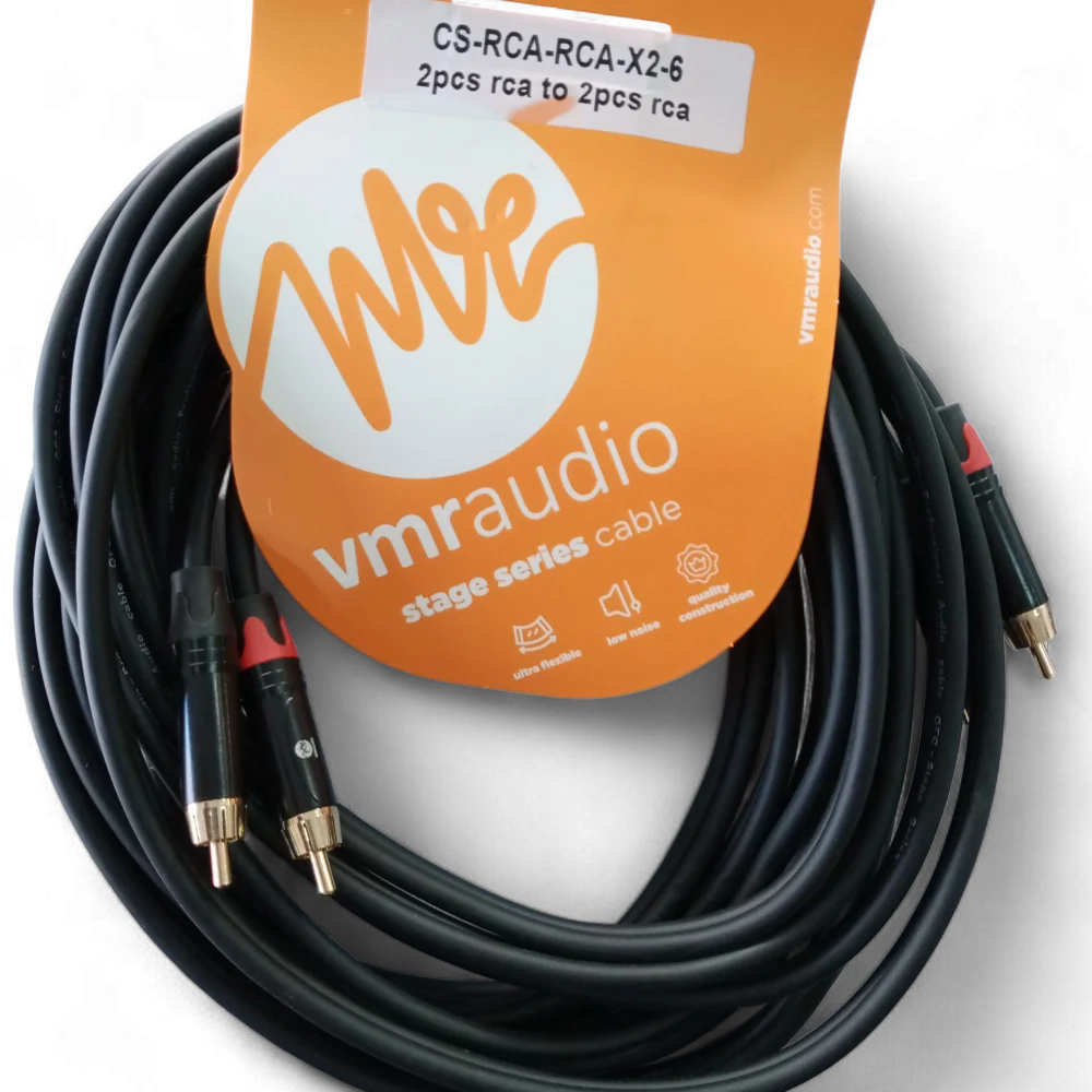 Cable VMR Audio 2×RCA a 2×RCA 6 metros profesional
