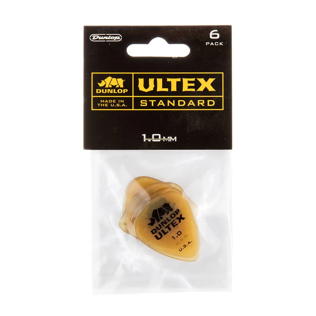 Set de 6 uñetas Dunlop Ultex 1.0mm color ámbar