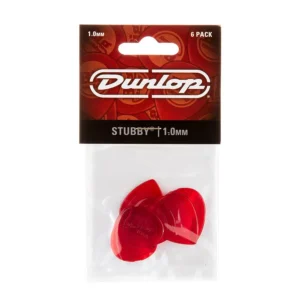 Uñetas Dunlop Stubby Jazz rojas 1.0mm pack 6 unidades