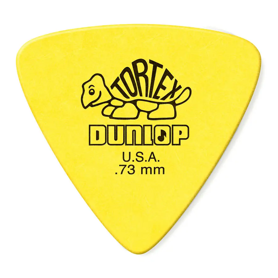 Uñeta Dunlop Tortex Triangular amarilla 0.73mm pack 6 unidades