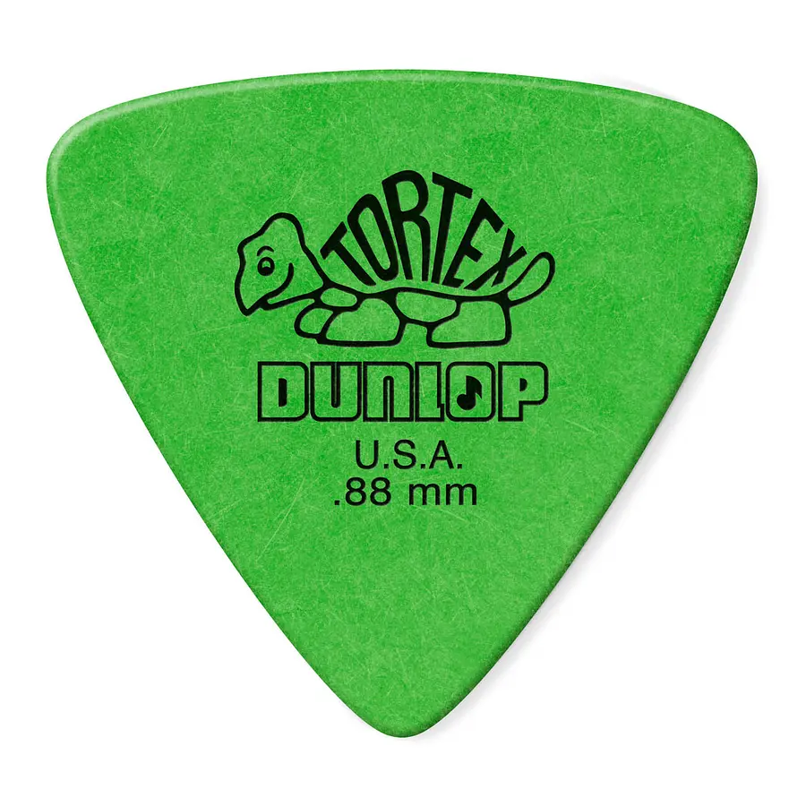 Uñeta Dunlop Tortex Triangular verde 0.88mm pack 6 unidades
