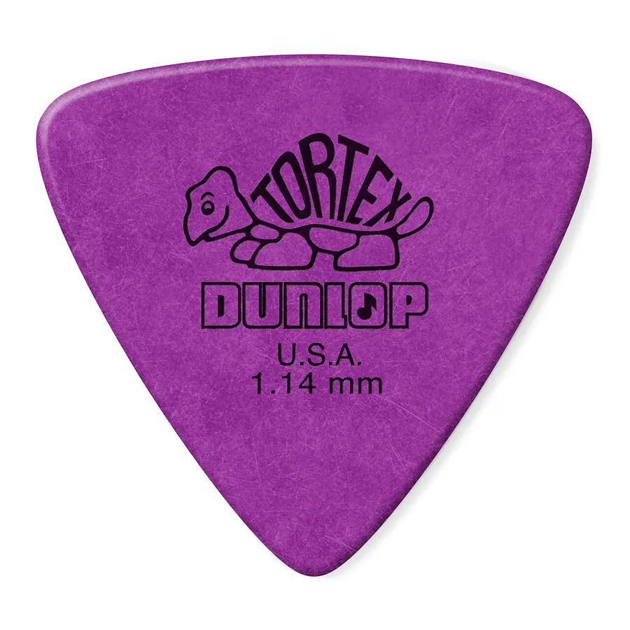 Uñeta Dunlop Tortex Triangular morada 1.14mm pack 6 unidades