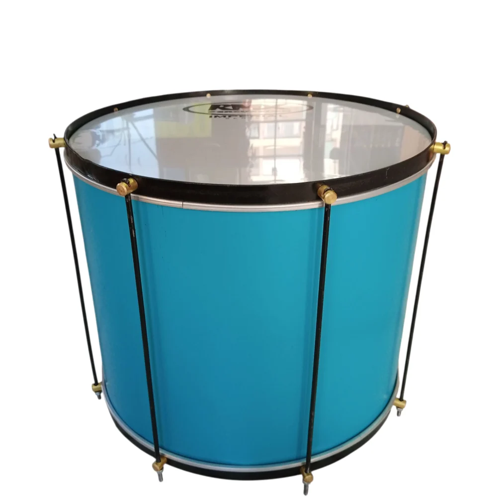 Surdo de madera 20 pulgadas color turquesa con 8 tensores