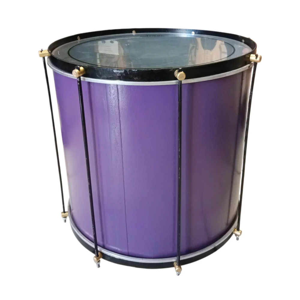 Surdo morado de madera 16 pulgadas con herrajes negros