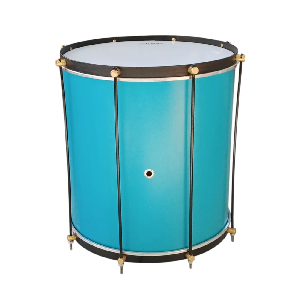 Surdo de madera 14 pulgadas color turquesa con 8 tensores