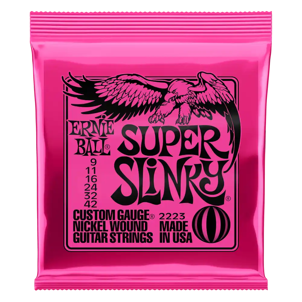 Cuerdas Ernie Ball Super Slinky para guitarra eléctrica calibre 009-042