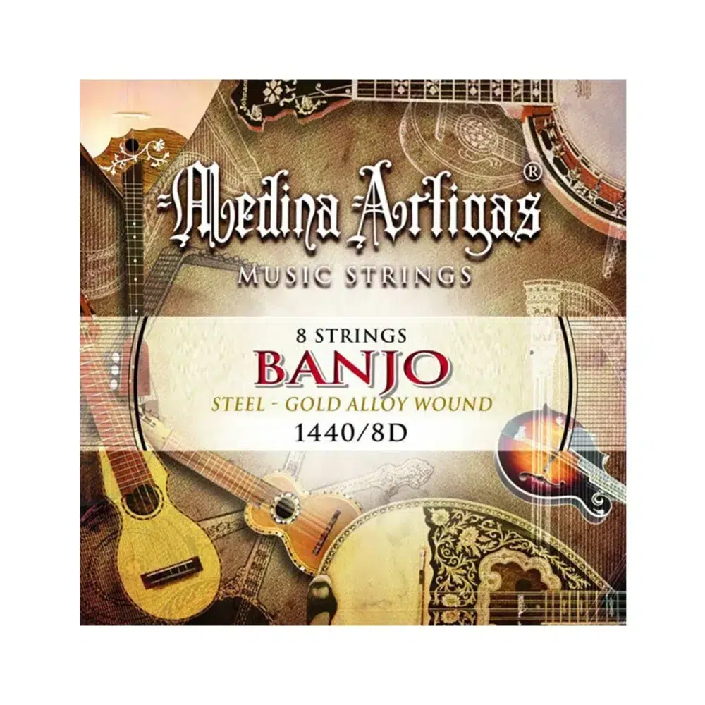 Cuerdas Medina Artigas 1440/8D steel golden alloy para banjo 8 cuerdas