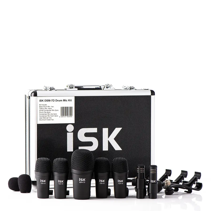Set ISK DSM-7D de 7 micrófonos para batería dinámica y condensador