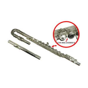 Flauta traversa curva Etinger FLT-61E plateada con estuche
