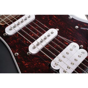 Guitarra eléctrica CORT G110-OPBK negra con cuerpo de álamo