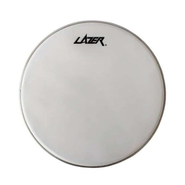 Parche Lazer de nylon blanco 28 pulgadas con aro de aluminio para bombo de banda