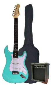 Pack guitarra eléctrica Scorpion turquesa con amplificador y accesorios