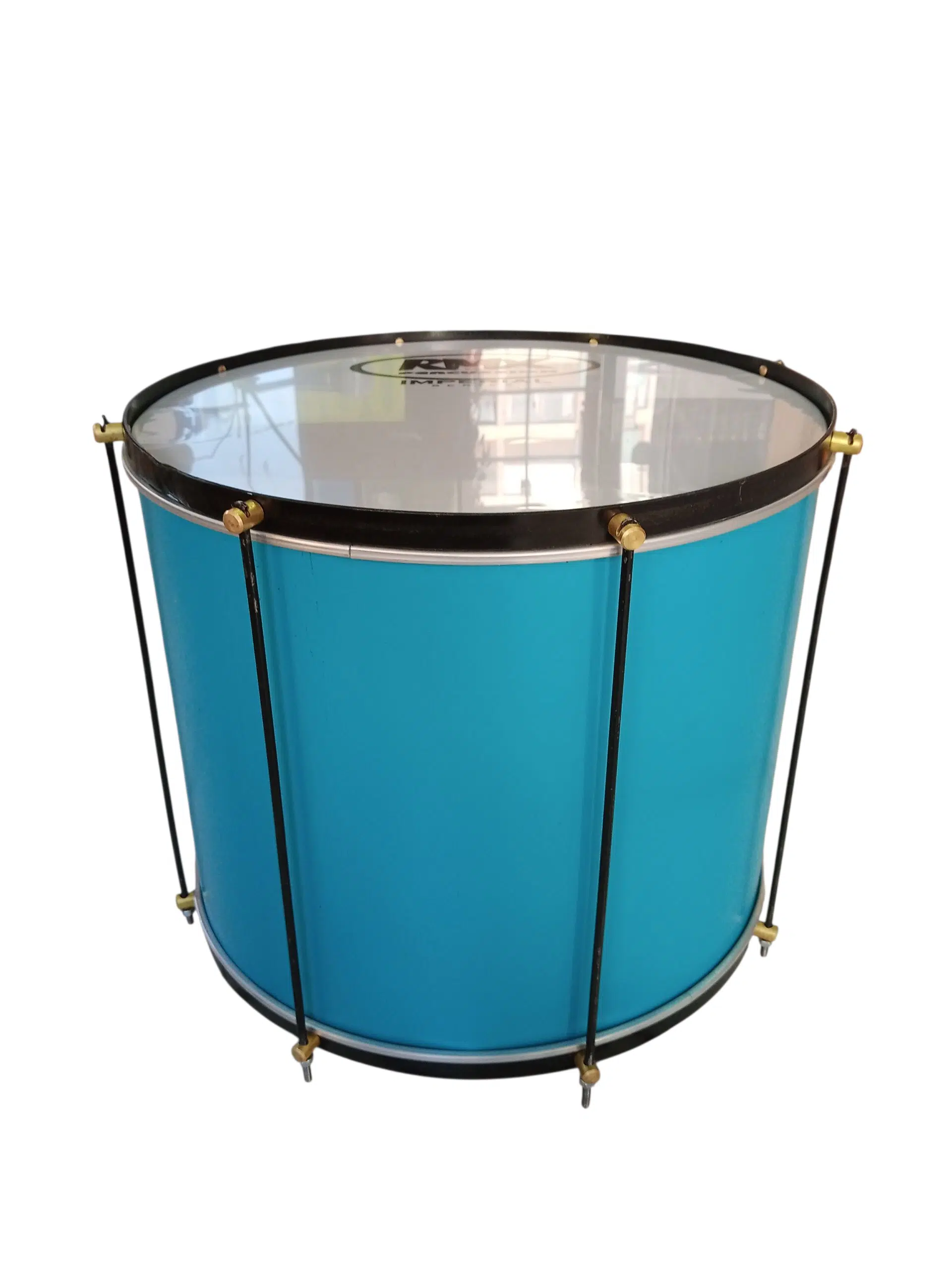 Surdo de madera 18 pulgadas color turquesa con 8 tensores