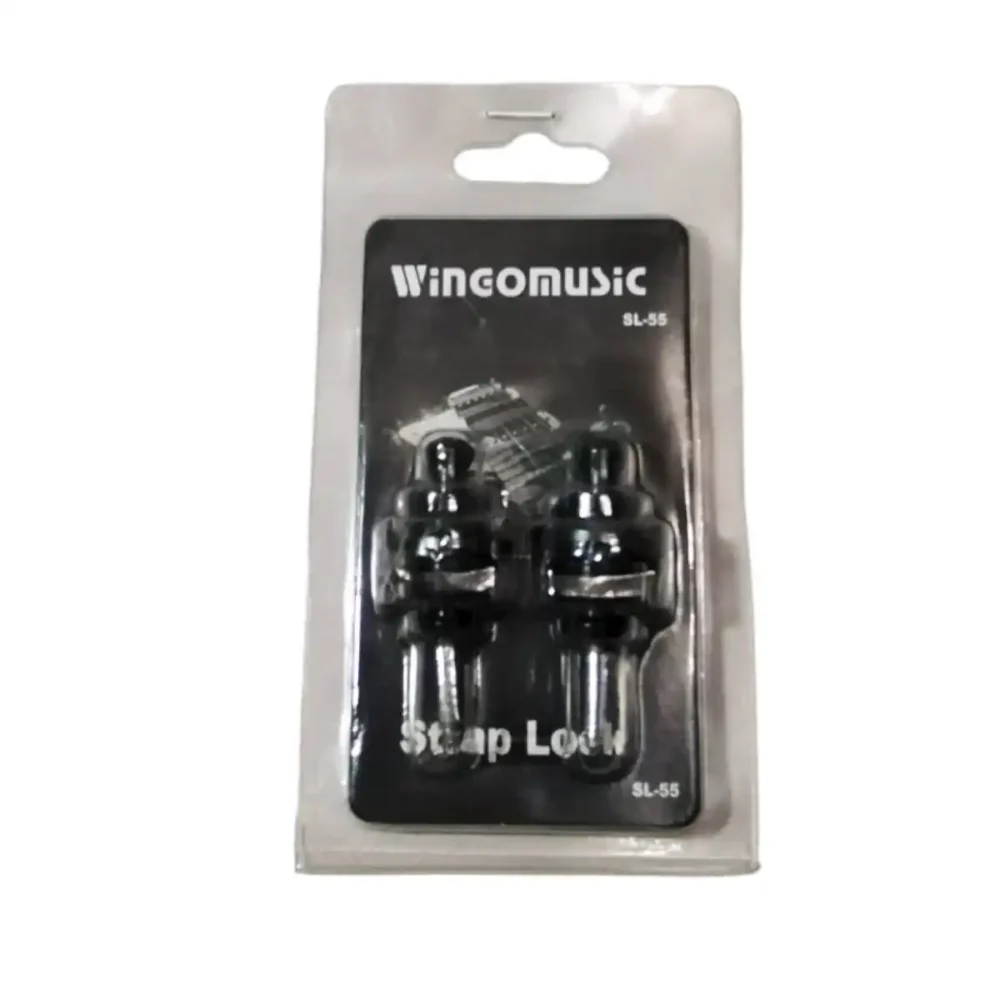 Straplock Wingo negro de aluminio para guitarra – liberación rápida