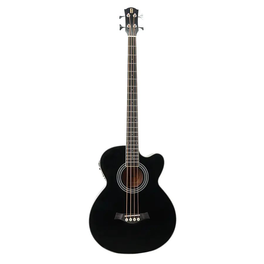 Bajo electroacústico Bilbao BIL-434-EQ BK, tapa de pícea y fondo de sapeli