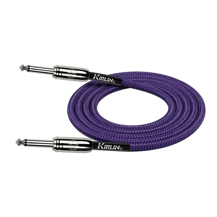Cable de instrumento Kirlin tejido morado 3m con plugs 1/4 rectos