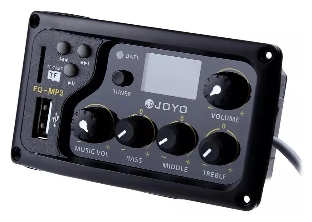 cápsula Joyo EQ-MP3 con afinador y reproductor MP3 para guitarra clásica