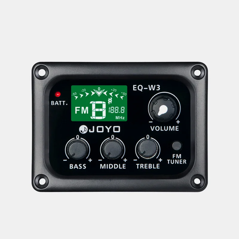 cápsula Joyo EQ-W3 para guitarra clásica con afinador y transmisión FM