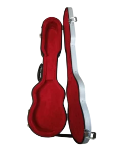 Estuche rígido case para charango con interior felpa roja y bordes de aluminio