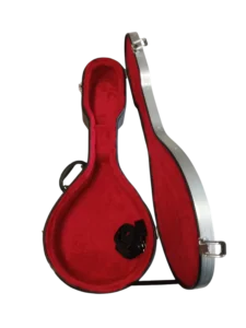 Estuche / Case rígido para mandolina con bordes de aluminio e interior felpa roja
