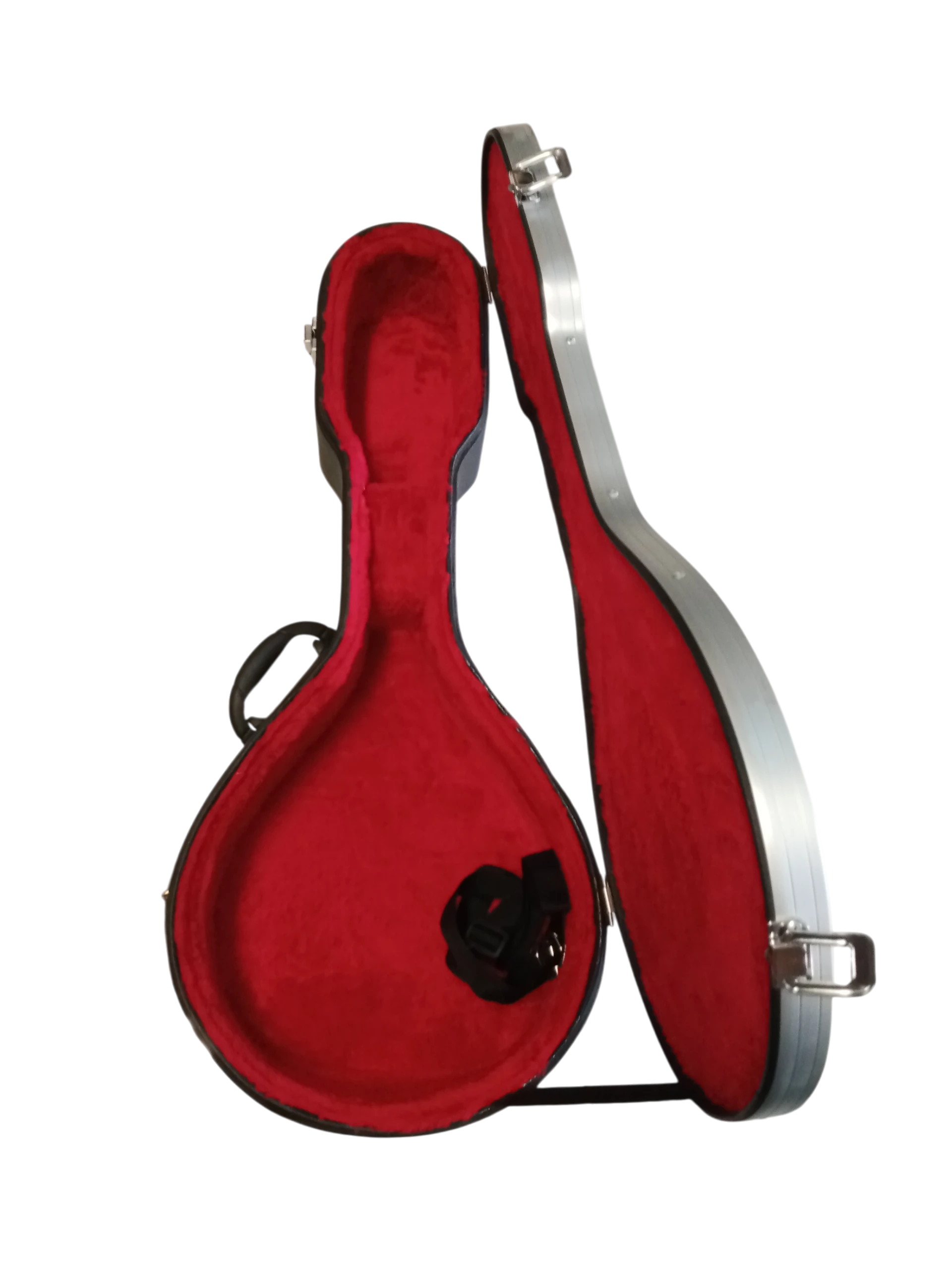 Estuche / Case rígido para mandolina con bordes de aluminio e interior felpa roja