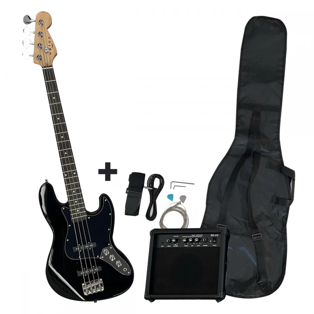 Pack bajo eléctrico Wotan Frigg-BK con amplificador 20W y accesorios