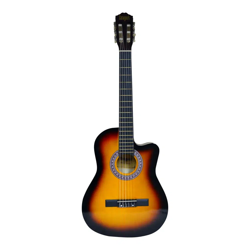 guitarra acústica cutaway zaragoza huelva 39 pulgadas sunburst
