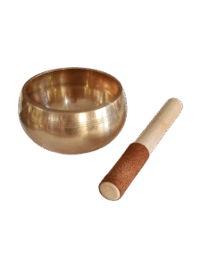 cuenco tibetano 12 cm con baqueta de cuero