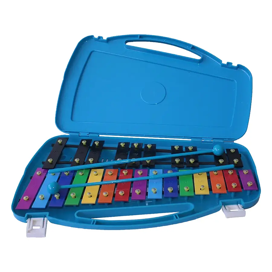 Metalófono Cromático 25 Tonos Azul con Baquetas