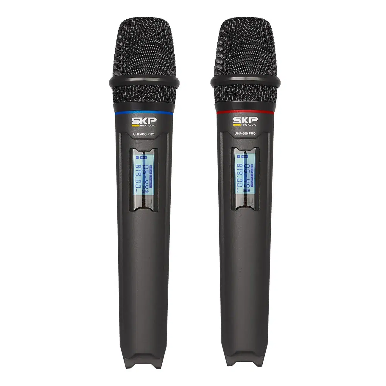 Micrófono inalámbrico doble SKP UHF 600 Pro con receptor de doble antena y sincronización IR